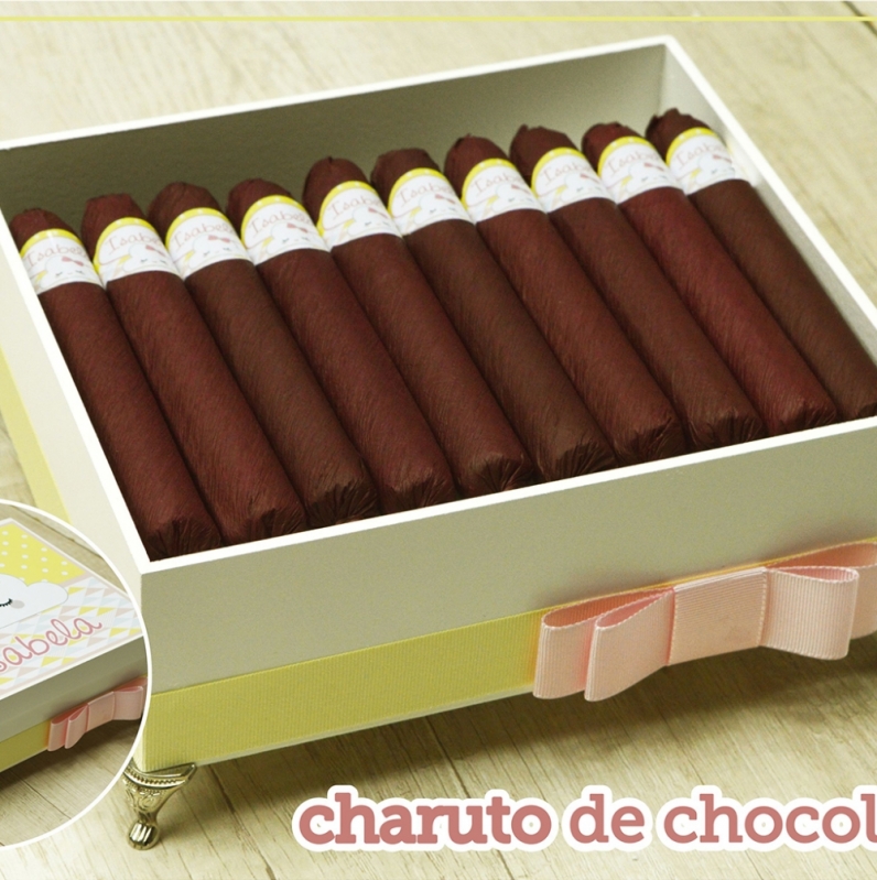 Charuto de Chocolate para Nascimento Preços Parque São Domingos - Charuto de Chocolate Personalizado