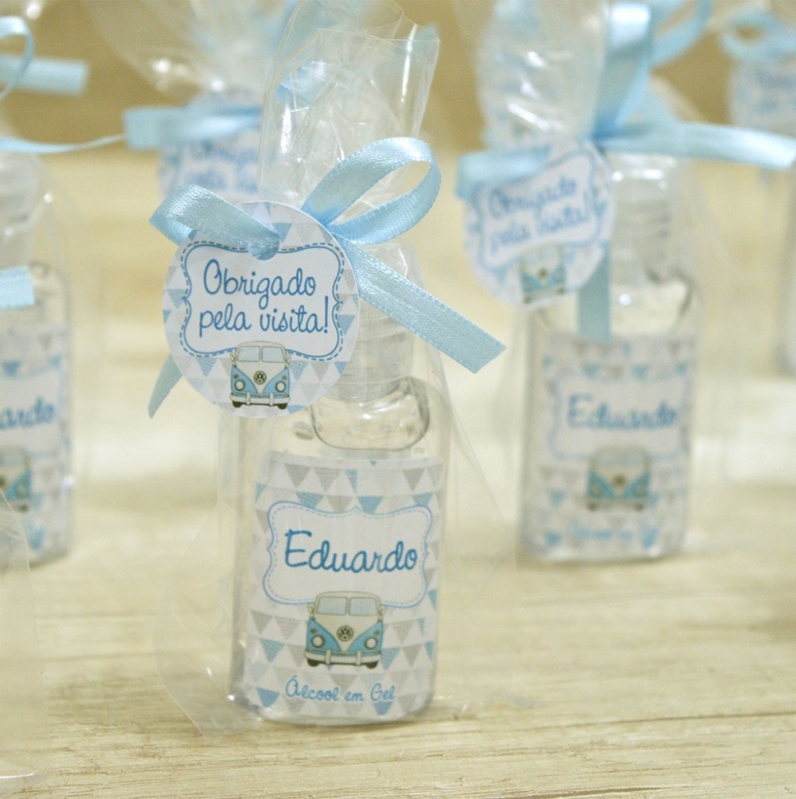 Lembrancinha álcool em Gel Chácara do Piqueri - Lembrancinha Batizado de álcool em Gel