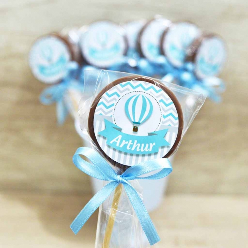 Onde Vende Pirulito de Chocolate Personalizado Diadema - Pirulito de Chocolate Lembrancinha