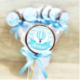 encomenda de pirulito de chocolate lembrancinha de maternidade Franca